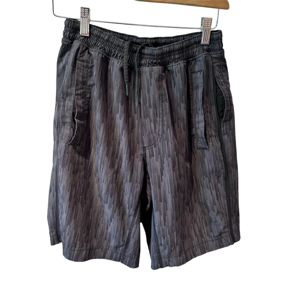 Lululemon Pace‎ Breaker Shorts Mens Size S Lined Geometric Gray Gym
